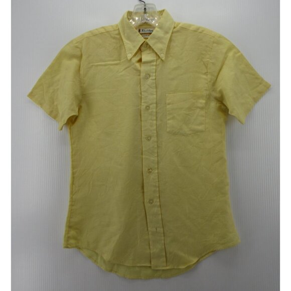 VINTAGE Shirt 14 Japan Student Sheldon Button Down 60s Pocket XS * - Picture 1 of 12
